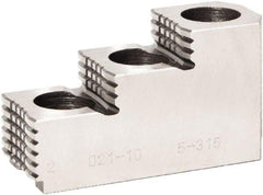 Bison - 6" Max Chuck Diam Compatibility, Steel 1.5mm x 60° Serrated Hard Lathe Top Jaws - 3 Steps - Industrial Tool & Supply