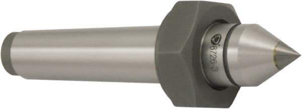 Bison - 1.24" Head Diam, Standard Point Solid Dead Center - 4MT Morse Taper, 14mm Point Diam - Industrial Tool & Supply