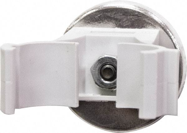 Mag-Mate - 7 Lb Max Pull Force, 1-1/4" Overall Height, 1.24" Diam, Ceramic Cup Magnet - Magnetic Style, 3/8" Clamp Opening, Chrome Plated - Industrial Tool & Supply