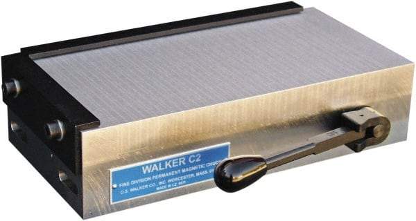 Walker - Fine Pole Rectangular Permanent Chuck - 12" Long x 6" Wide x 2.79" High - Industrial Tool & Supply