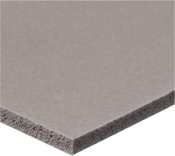 Value Collection - 3/8" Thick x 2" Wide x 6' Long Gray Closed Cell Silicone Foam Rubber Roll - Stock Length, Adhesive Back, -60°F to 400°F - Industrial Tool & Supply