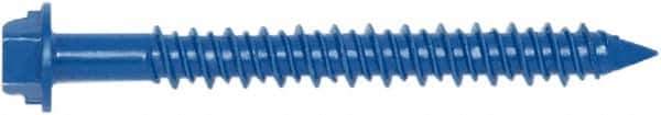Powers Fasteners - 3/16" Diam, 3-3/4" OAL, Phillips Drive, Concrete Screw & Masonry Fastener - Carbon Steel, Perma-Seal Finish, Includes #3 Phillips Bit - Industrial Tool & Supply