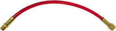 PRO-SOURCE - 1/4" ID 1' Long Lead-In Whip Hose - FNPT x MNPT Swivel Ends, 200 Working psi, 165°, 1/4" Fitting, Transparent Red - Industrial Tool & Supply