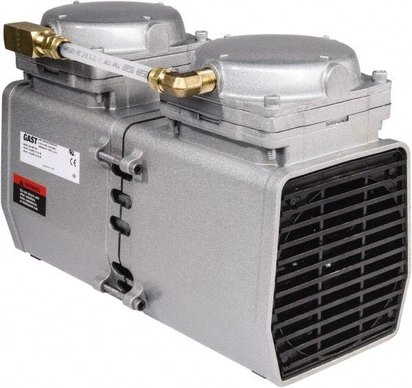 Gast - Diaphragm-Type Vacuum Pumps Horsepower: 1/2 Cubic Feet per Minute: 3.30 - Industrial Tool & Supply