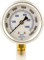 Value Collection - Hydraulic Pressure Gages & Adapters Type: Dry Gauge Pressure Rating: 0 - 15000 - Industrial Tool & Supply