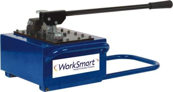 Value Collection - 2 Stage, 2" Piston Diam, 3/8 NPTF, 7.71; 0.29 Cu In Per Stroke, Manual Hydraulic Pump - 476 Cu In Reservoir, 1.69" Piston Stroke, 290 psi First Stage, 10,000 psi Second Stage - Industrial Tool & Supply