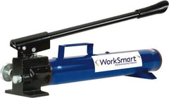 Value Collection - 2 Stage, 2" Piston Diam, 3/8 NPTF, 0.81 & 0.14 Cu In Per Stroke, Manual Hydraulic Pump - 67 Cu In Reservoir, 0.82" Piston Stroke, 200 psi First Stage, 10,000 psi Second Stage - Industrial Tool & Supply