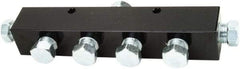Value Collection - 3/8" Inlet, 3/8" Outlet Manifold - 7" Long x 1-1/4" Wide x 1-1/4" High, 1/4" Mount Hole, 212°F Max, 10,000 Max PSI, 7 Inlet Ports, 7 Outlet Ports - Industrial Tool & Supply