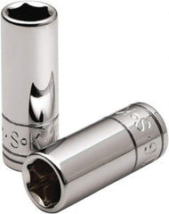SK - 11/32", 1/4" Drive, Deep Hand Socket - 6 Points, Steel, Chrome Finish - Industrial Tool & Supply