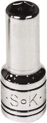 SK - 1/4" Drive, Deep Hand Socket - 6 Points, Steel, Chrome Finish - Industrial Tool & Supply