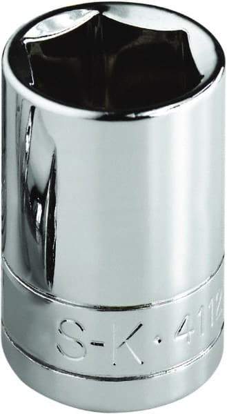 SK - 1-1/2", 1/2" Drive, Standard Hand Socket - 6 Points, Steel, Chrome Finish - Industrial Tool & Supply