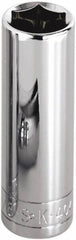 SK - 1/4" Drive, Deep Hand Socket - 6 Points, Steel, Chrome Finish - Industrial Tool & Supply