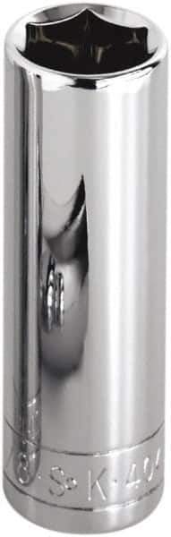 SK - 1-1/2", 1/2" Drive, Deep Hand Socket - 6 Points, Steel, Chrome Finish - Industrial Tool & Supply