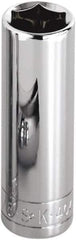 SK - 1-1/2", 1/2" Drive, Deep Hand Socket - 6 Points, Steel, Chrome Finish - Industrial Tool & Supply