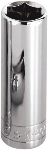 SK - 1-7/16", 1/2" Drive, Deep Hand Socket - 6 Points, Steel, Chrome Finish - Industrial Tool & Supply