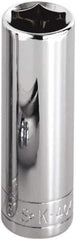 SK - 3/8", 1/2" Drive, Deep Hand Socket - 6 Points, Steel, Chrome Finish - Industrial Tool & Supply