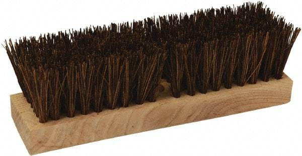 O-Cedar - 2" Bristle Length, Palmyra Deck Scrub Brush - 10" Long x 3" Wide Head, 10" OAL, Black, Wood Block - Industrial Tool & Supply