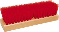 O-Cedar - 2" Bristle Length, Polypropylene Deck Scrub Brush - 10" Long x 3" Wide Head, 10" OAL, Red, Wood Block - Industrial Tool & Supply