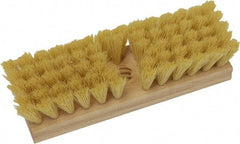 O-Cedar - 2" Bristle Length, Tampico Deck Scrub Brush - 10" Long x 3" Wide Head, 10" OAL, Beige, Wood Block - Industrial Tool & Supply