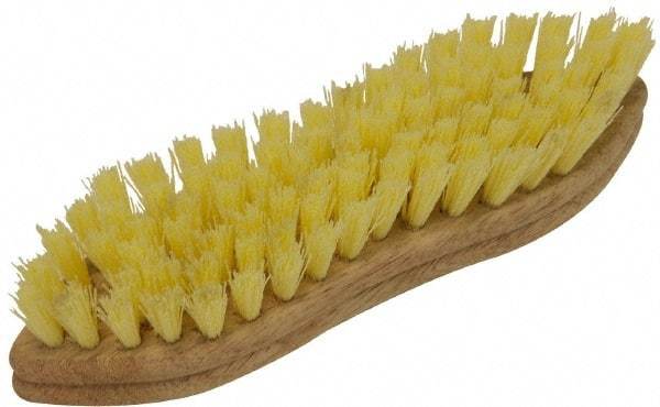 O-Cedar - 1" Bristle Length, Polypropylene Scrub Brush - 9" Long x 2-1/2" Wide Head, 9" OAL, Beige, Foam Block - Industrial Tool & Supply