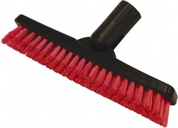 O-Cedar - 1-1/2" Bristle Length, Polyester Utility Scrub Brush - 9" Long x 1-1/2" Wide Head, 9" OAL, Red, Plastic Block - Industrial Tool & Supply