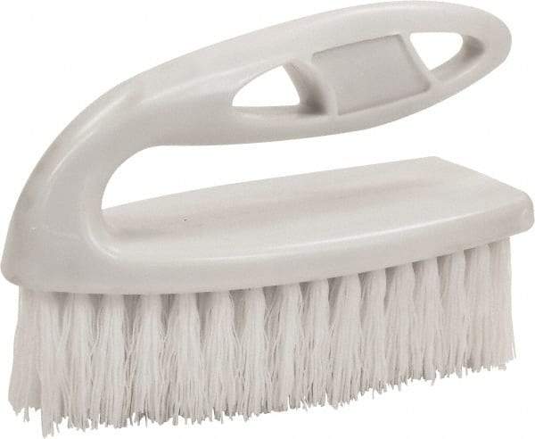 O-Cedar - 1" Bristle Length, Polypropylene Scrub Brush - 6" Long x 3" Wide Head, 6" OAL, White, Plastic Block - Industrial Tool & Supply