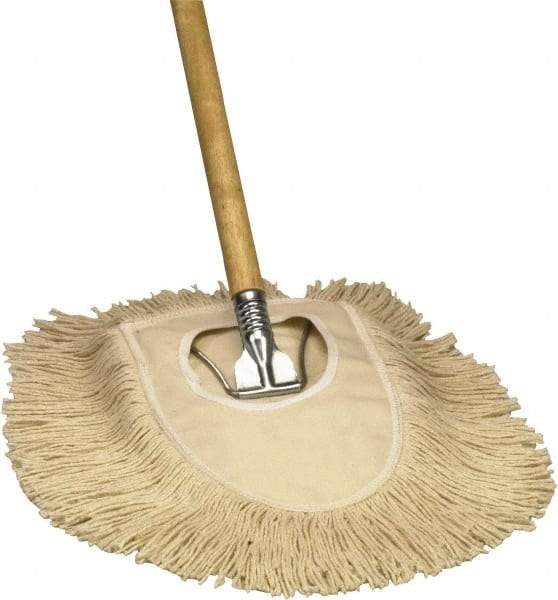 O-Cedar - 54" Long x 8-1/2" Wide Metal & Wood Dust Mop Frame & Handle - Beige, Gray & Tan, Slip-On - Industrial Tool & Supply