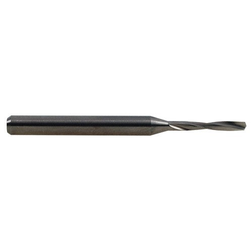 1 mm Dia. × 3 mm Shank × 10.2 mm Flute Length × 38 mm OAL, 10xD, 135°, ALtima Micro, 2 Flute, External, Round Solid Carbide Drill