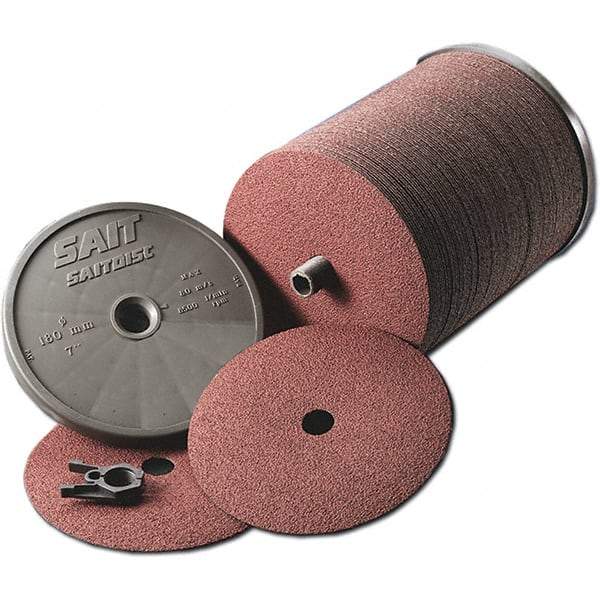 Sait - 5" Diam 7/8" Hole 60 Grit Fiber Disc - Aluminum Oxide, 10,000 Max RPM - Industrial Tool & Supply