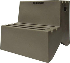 Diversified Plastics - 19-1/2" High x 18-1/8" Wide x 24-1/2" Deep, Gray Step Stool - 500 Lb Capacity - Industrial Tool & Supply