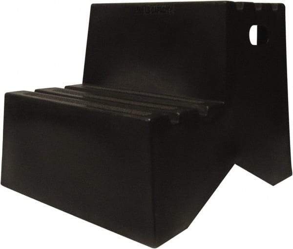 Diversified Plastics - 19-1/2" High x 18-1/8" Wide x 24-1/2" Deep, Black Step Stool - 500 Lb Capacity - Industrial Tool & Supply