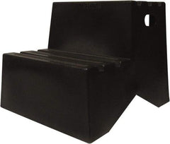 Diversified Plastics - 19-1/2" High x 18-1/8" Wide x 24-1/2" Deep, Black Step Stool - 500 Lb Capacity - Industrial Tool & Supply
