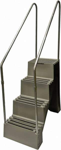 Diversified Plastics - 4 Steps, 6' 1-1/2"' High, Polypropylene Step Stand - 500 Lb Load Capacity, 22" Base Width - Industrial Tool & Supply
