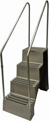 Diversified Plastics - 4 Steps, 6' 1-1/2"' High, Polypropylene Step Stand - 500 Lb Load Capacity, 22" Base Width - Industrial Tool & Supply