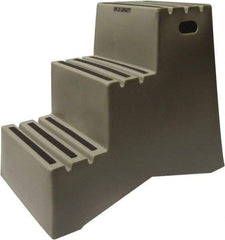 Diversified Plastics - 3 Steps, 2' 5-1/2"' High, Polypropylene Step Stand - 500 Lb Load Capacity, 22-1/2" Base Width - Industrial Tool & Supply