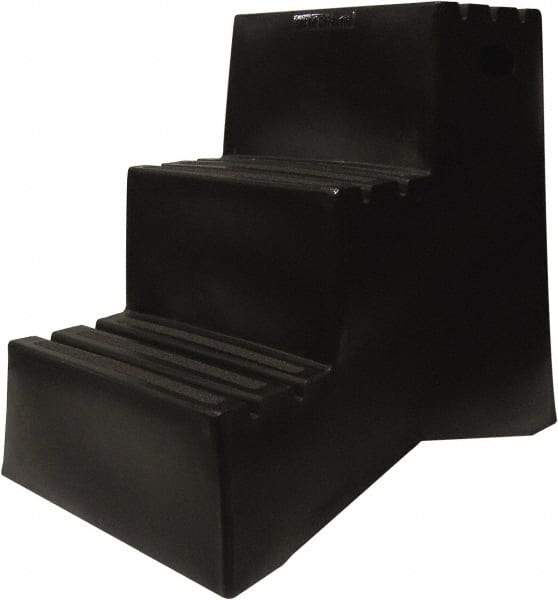 Diversified Plastics - 3 Steps, 2' 5-1/2"' High, Polypropylene Step Stand - 500 Lb Load Capacity, 21" Base Width - Industrial Tool & Supply
