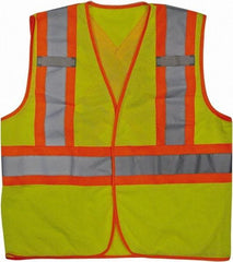 Viking - Size L/XL High Visibility Lime Mesh Public Safety Vest - 43 to 47" Chest, ANSI 107-2010 Class 2, Level 2, Hook & Loop Closure, Polyester - Industrial Tool & Supply