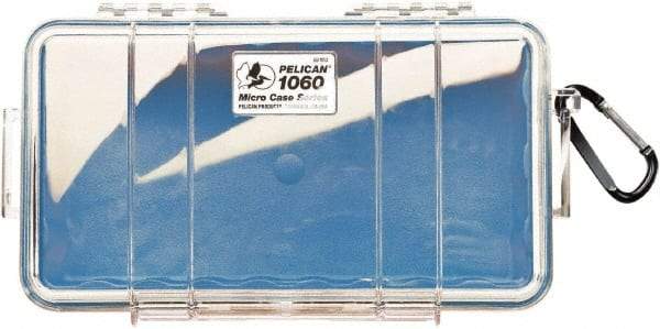 Pelican Products, Inc. - 5-9/16" Wide x 2-5/8" High, Clamshell Hard Case - Clear/Blue, Polycarbonate - Industrial Tool & Supply