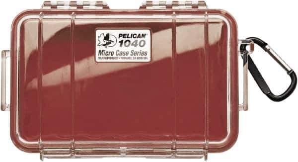 Pelican Products, Inc. - 5-1/16" Wide x 2-1/8" High, Clamshell Hard Case - Clear/Red, Polycarbonate - Industrial Tool & Supply
