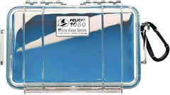 Pelican Products, Inc. - 5-1/16" Wide x 3-1/8" High, Clamshell Hard Case - Clear/Blue, Polycarbonate - Industrial Tool & Supply