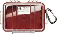 Pelican Products, Inc. - 4-3/4" Wide x 2-1/8" High, Clamshell Hard Case - Clear/Red, Polycarbonate - Industrial Tool & Supply