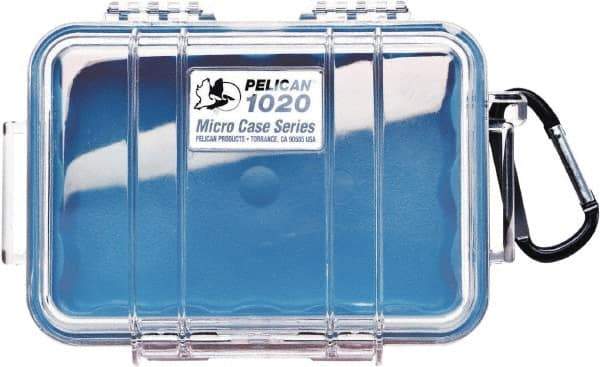 Pelican Products, Inc. - 4-3/4" Wide x 2-1/8" High, Clamshell Hard Case - Clear/Blue, Polycarbonate - Industrial Tool & Supply