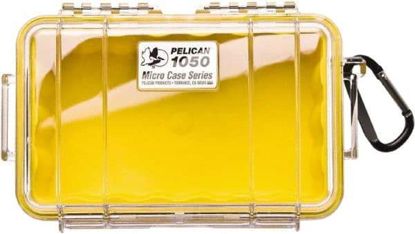 Pelican Products, Inc. - 5-1/16" Wide x 3-1/8" High, Clamshell Hard Case - Clear/Yellow, Polycarbonate - Industrial Tool & Supply