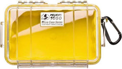 Pelican Products, Inc. - 5-1/16" Wide x 3-1/8" High, Clamshell Hard Case - Clear/Yellow, Polycarbonate - Industrial Tool & Supply