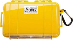 Pelican Products, Inc. - 5-1/16" Wide x 3-1/8" High, Clamshell Hard Case - Yellow, Polycarbonate - Industrial Tool & Supply