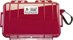 Pelican Products, Inc. - 5-1/16" Wide x 2-1/8" High, Clamshell Hard Case - Red, Polycarbonate - Industrial Tool & Supply