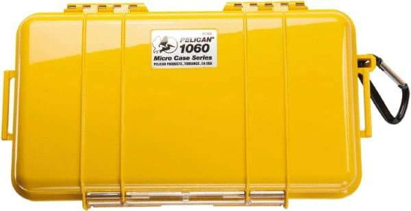 Pelican Products, Inc. - 5-9/16" Wide x 2-5/8" High, Clamshell Hard Case - Yellow, Polycarbonate - Industrial Tool & Supply