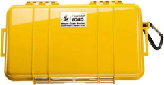 Pelican Products, Inc. - 5-9/16" Wide x 2-5/8" High, Clamshell Hard Case - Yellow, Polycarbonate - Industrial Tool & Supply
