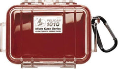 Pelican Products, Inc. - 4-1/16" Wide x 2-1/8" High, Clamshell Hard Case - Clear/Red, Polycarbonate - Industrial Tool & Supply