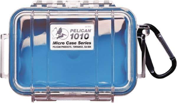 Pelican Products, Inc. - 4-1/16" Wide x 2-1/8" High, Clamshell Hard Case - Clear/Blue, Polycarbonate - Industrial Tool & Supply